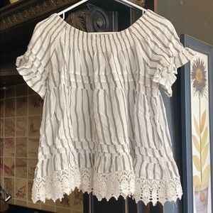 Off the shoulder striped top